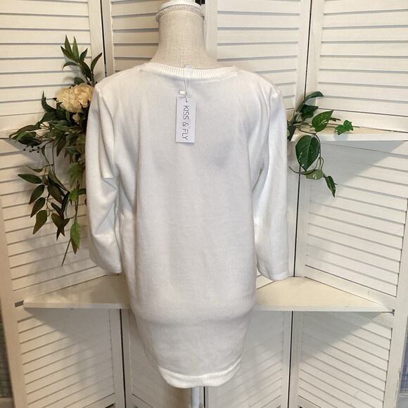 KISS & FLY NEW FALL PUMPKIN SOFT SWEATER SIZE LARGE 1241 - Picture 6 of 6